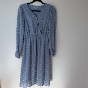 Polagram Light Blue Long Sleeve Dress
